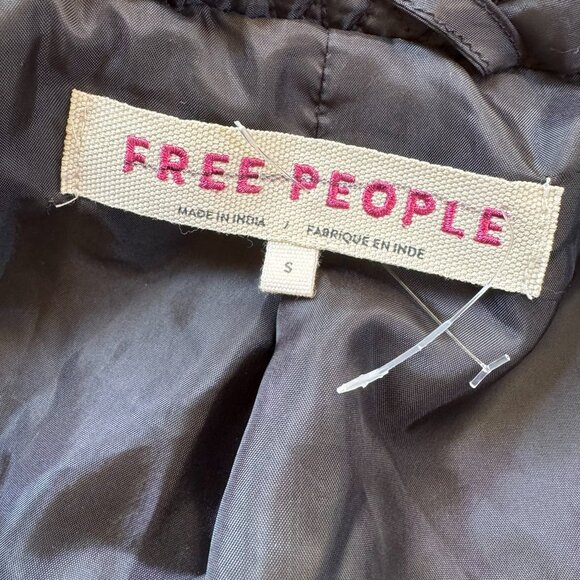 New Free People Quinn Quilted Cropped Jacket Black Small - Picture 7 of 11